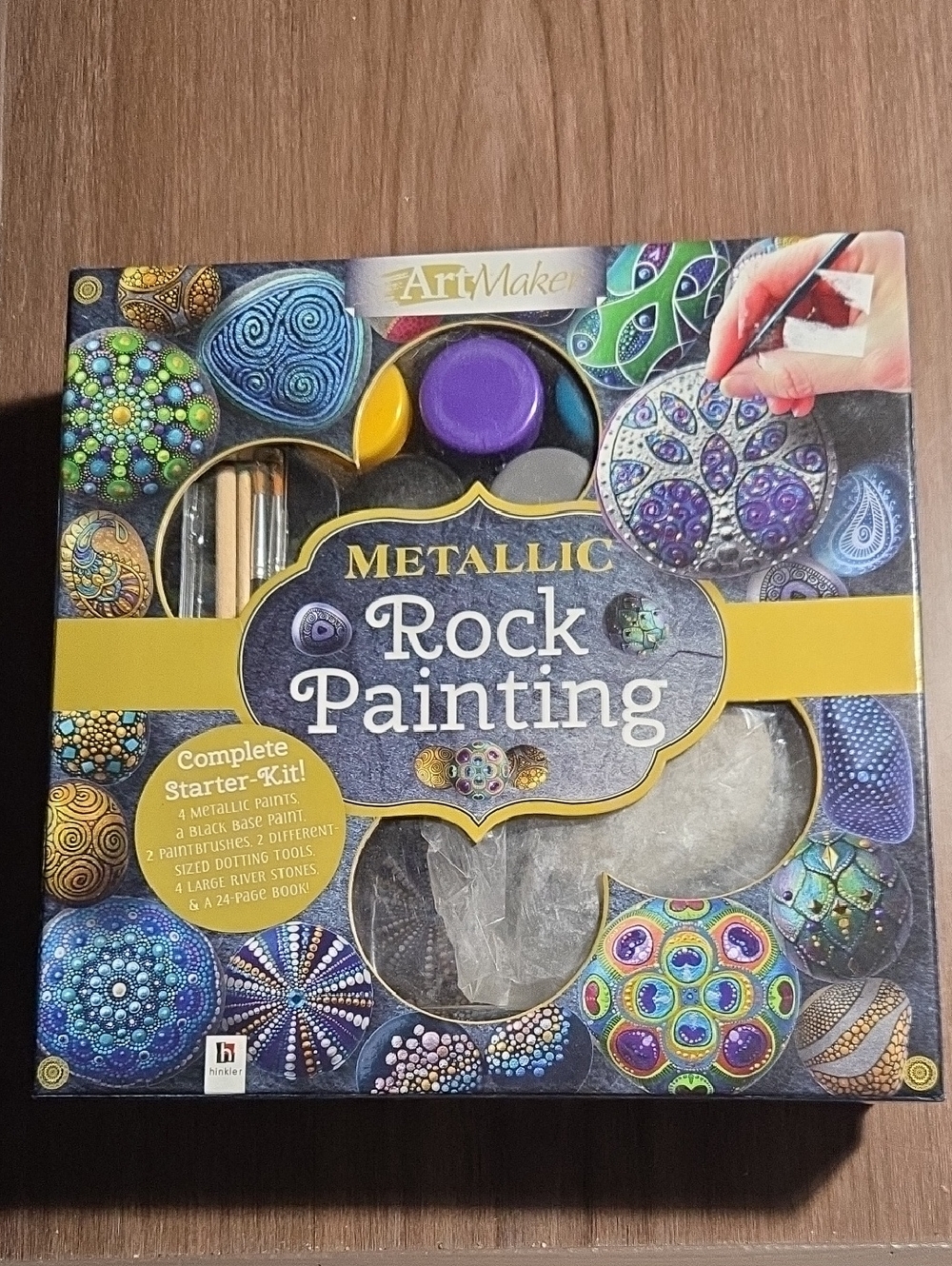 Metallic Rock Painting Kit - Multicolor Metallic Finish